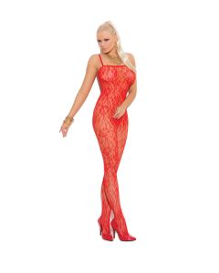 Rose Lace Bodystocking with Open Crotch