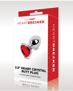 WhipSmart Heartbreaker 2.5" Heart Crystal Butt Plug - Red