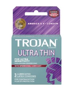 Trojan Ultra Thin Armor Spermicidal - Box of 3