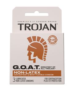 Trojan G.O.A.T. Non-Latex Lubricated Condoms - Box of 3