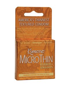 Kimono Textured Ribbed+Sensi Dots Condoms - Box of 3