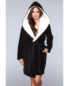 Janet Plush Fleece Color Block Robe