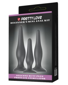 Pretty Love Beginner's Mini Anal Kit - Black Set of 3