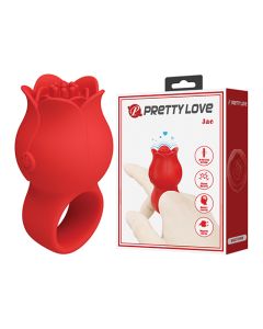 Pretty Love Jae Floral Ring Finger Vibrator - Red