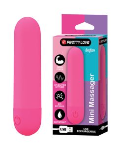Pretty Love Stefan Mini Massager Bullet - Hot Pink