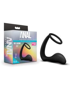 Blush Anal Adventures Cock Ring Plug - Black