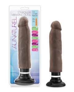 Blush Au Naturel 11" Sensa Feel Magnum Vibrating Dong - Chocolate