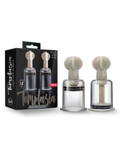 Blush Temptasia Clit & Nipple Large Twist Suckers - Clear Set of 2