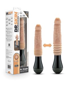 Blush Dr. Skin Silicone Dr. Knight Thrusting Gyrating Vibrating Dildo - Beige