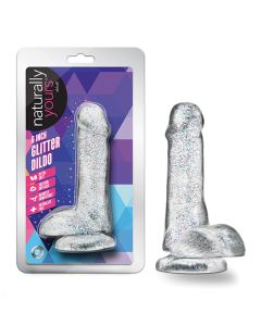 Blush Naturally Yours 6" Glitter Cock - Sparkling Clear