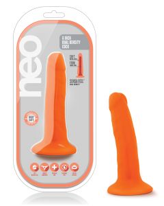 Blush Neo Dual Density 6" Cock - Neon Orange