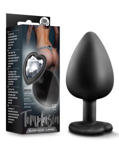 Blush Temptasia Bling Plug w/Gem Large - Black