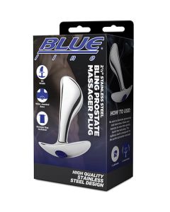 Blue Line 2.5" Stainless Steel Bling Prostate Massager Plug
