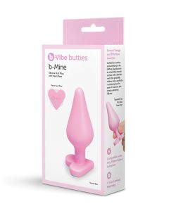 B-Mine Butties - Silicone Butt Plug with Heart Base - Pink