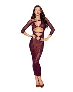 Seamless Gown w/Removable Shrug 2 pc Set - Cherry Lacquer O/S