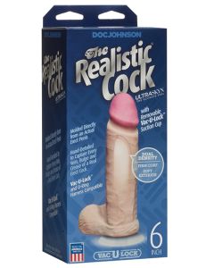 Realistic 6" ULTRASKYN Cock w/Balls - White