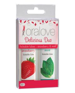 Oralove Delicious Duo Flavored Lube - Strawberry & Mint