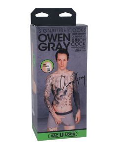 Signature Cocks ULTRASKYN 8" Cock w/Removable Vac-U-Lock Suction Cup - Owen Grey