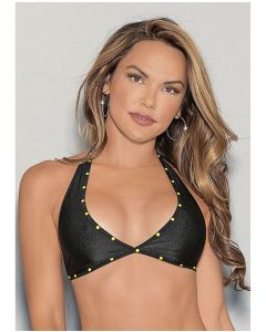 Glow Stones Black Light Dancewear Tri Bra Black O/S