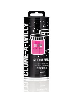 Clone-A-Willy Silicone Glow In The Dark Refill - Hot Pink