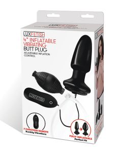 Lux Fetish 4" Inflatable Vibrating Butt Plug