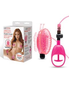 Lux Fetish Vibrating Butterfly Pussy Pump w/Quick Release - Pink