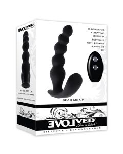 Evolved Bead Me Up Curved Anal Vibrator w/Remote Control - Black