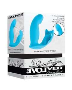 Evolved Spread Your Wings Rabbit Vibrator - Blue