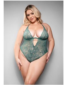 Temptress Aerin Lace Teddy w/Removable Chain - Green