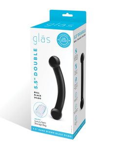 Glas Double Bull Glass Dildo - Black