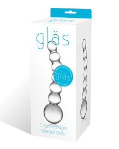 Glas 5" Curved Glass Beaded Dildo