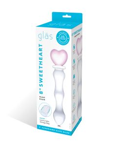 Glas 8" Sweetheart Glass Dildo - Pink/Clear