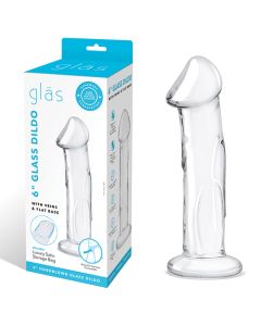 Glas 6" Dildo w/Veins & Flat Base