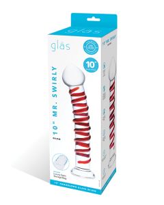 Glas 10" Mr. Swirly Dildo - Red