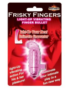 Frisky Finger Light Up Vibrating Finger Bullet - Magenta