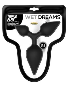 Wet Dreams Triple Play Anal Plug - Black
