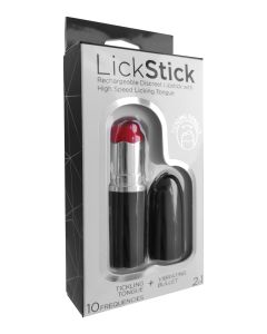 Lick Stick Rechargeable Discreet Lipstick Bullet w/High Speed Licking Tongue