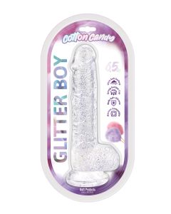 Cotton Candy Glitter Boy 6" Suction Cup Dildo - Clear