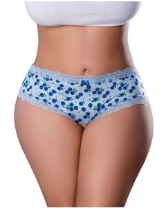 Sweet Treats Crotchless Boy Short w/Wicked Sensual Care Blueberry Lube - Blue QN