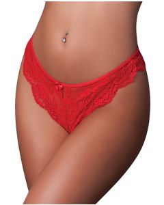 Sugar High Split Crotch Panty - Red