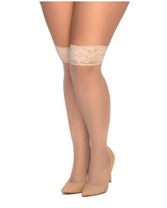 Mesh Thigh High Stockings Nude QN