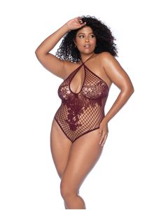 Floral Convertible Top Fishnet Bodysuit