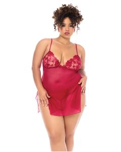 Luxe Babydoll w/Adjustable Straps & G-String - Red