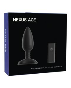 Nexus Ace Remote Control Butt Plug Large - Black