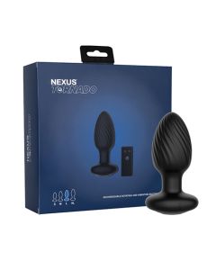 Nexus Tornado Rotating & Vibrating Large Butt Plug w/Remote - Black