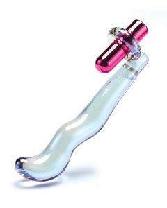 Cristal Twilight Glow Glass Dildo w/Clitoral Vibrator