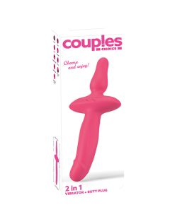 Couples Choice 2in1 Vaginal & Anal Vibrator - Pink