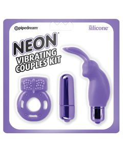 Neon Luv Touch Vibrating Couples Kit - Purple