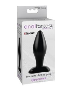 Anal Fantasy Collection Medium Silicone Plug - Black