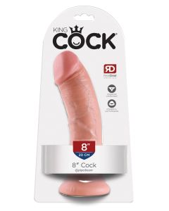 King Cock Realistic Suction Cup 8" Dong - Flesh